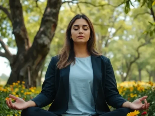 Meditación mindfulness en un espacio tranquilo y acogedor